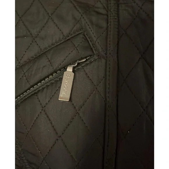 Barbour Black Quilted Belted Utility Technical Funnel Neck Lightweight Jacket 4 - Picture 7 of 13